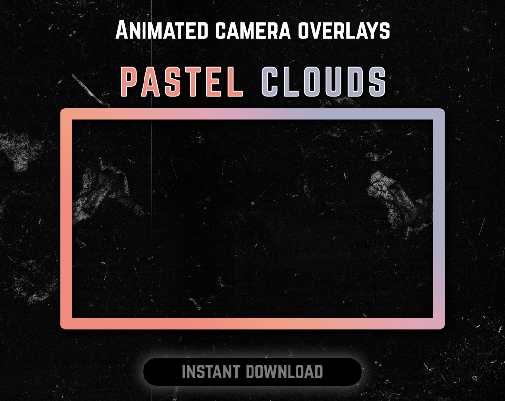 Pastel Clouds webcam frame overlay for streaming on twitch