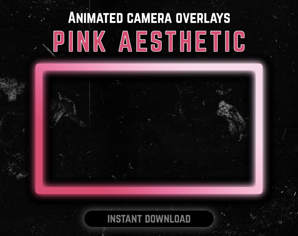 Pink webcam frame overlay for streaming on twitch