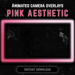 Pink webcam frame overlay for streaming on twitch