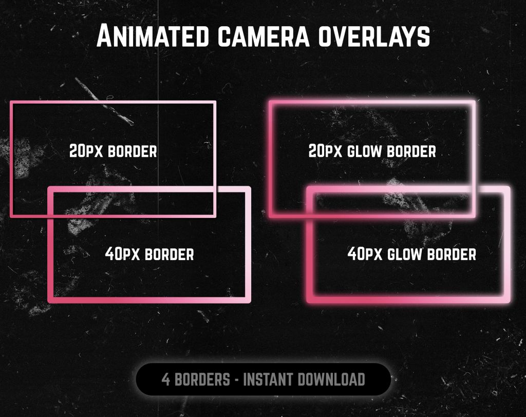 Pink webcam frame overlay for streaming on twitch