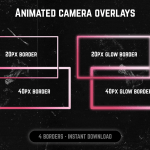 Pink webcam frame overlay for streaming on twitch