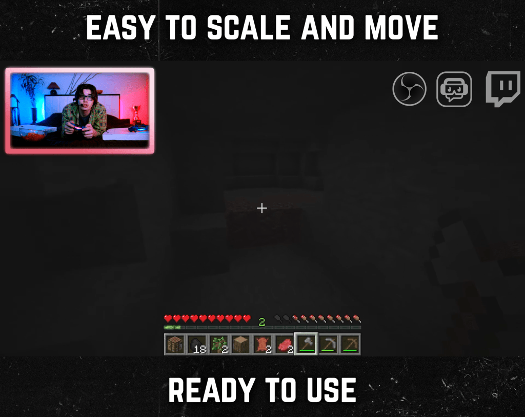 Pink webcam frame overlay for streaming on twitch