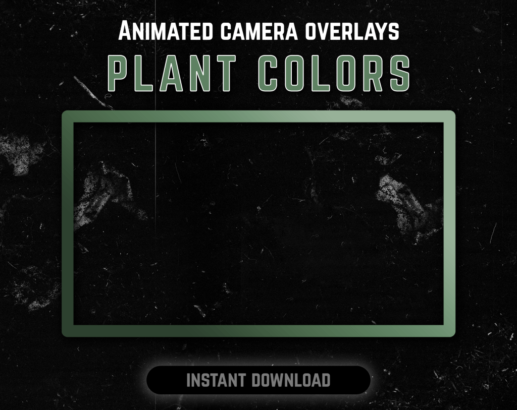 Plant color webcam frame overlay for streaming on twitch in cottagecore style