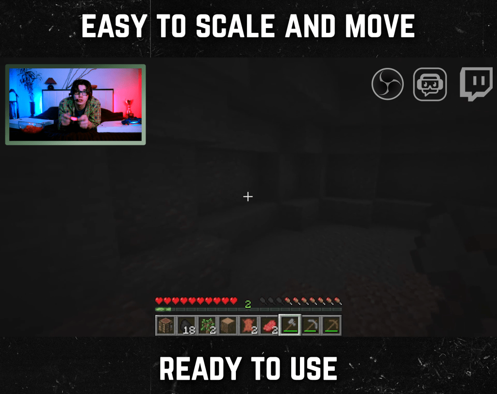 Plant color webcam frame overlay for streaming on twitch in cottagecore style