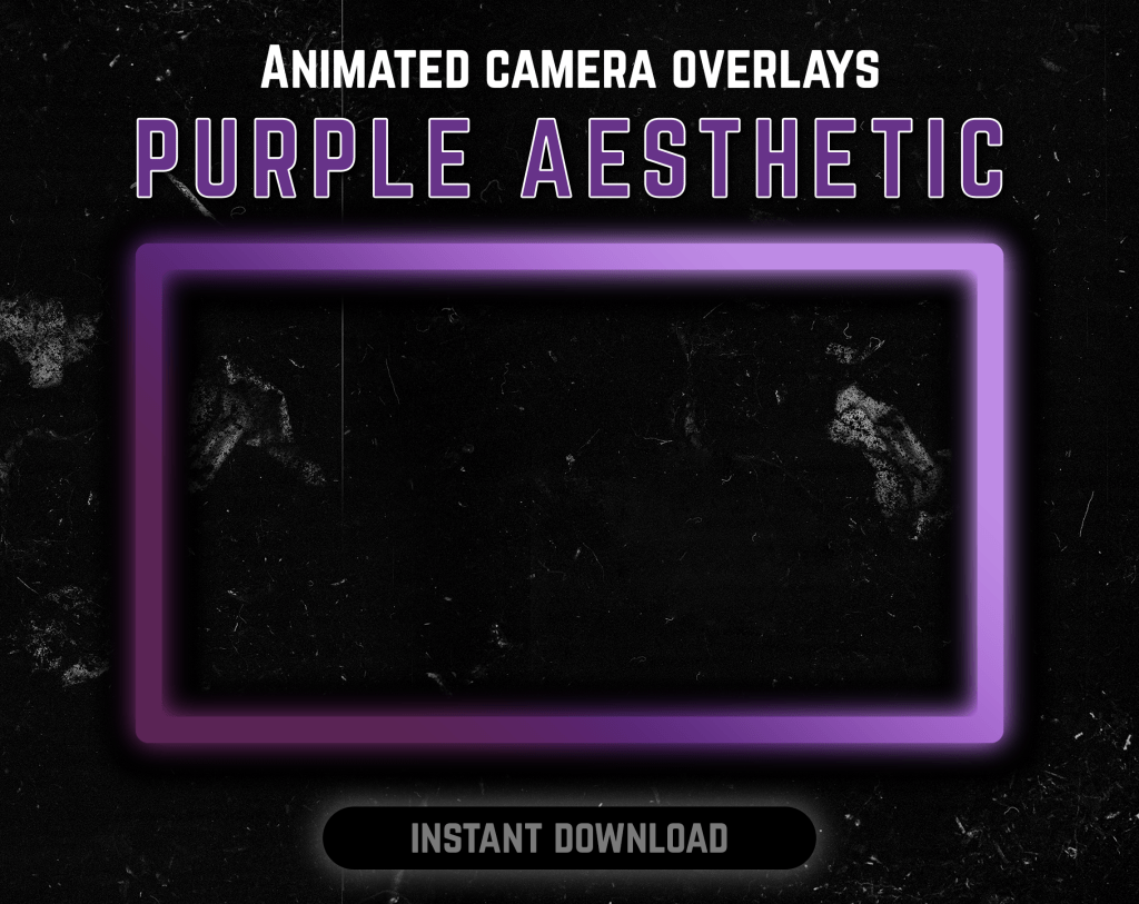 Purple webcam frame overlay for streaming on twitch