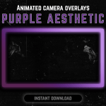 Purple webcam frame overlay for streaming on twitch