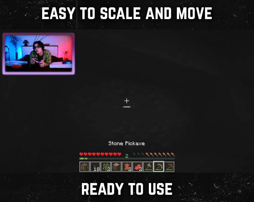 Purple webcam frame overlay for streaming on twitch