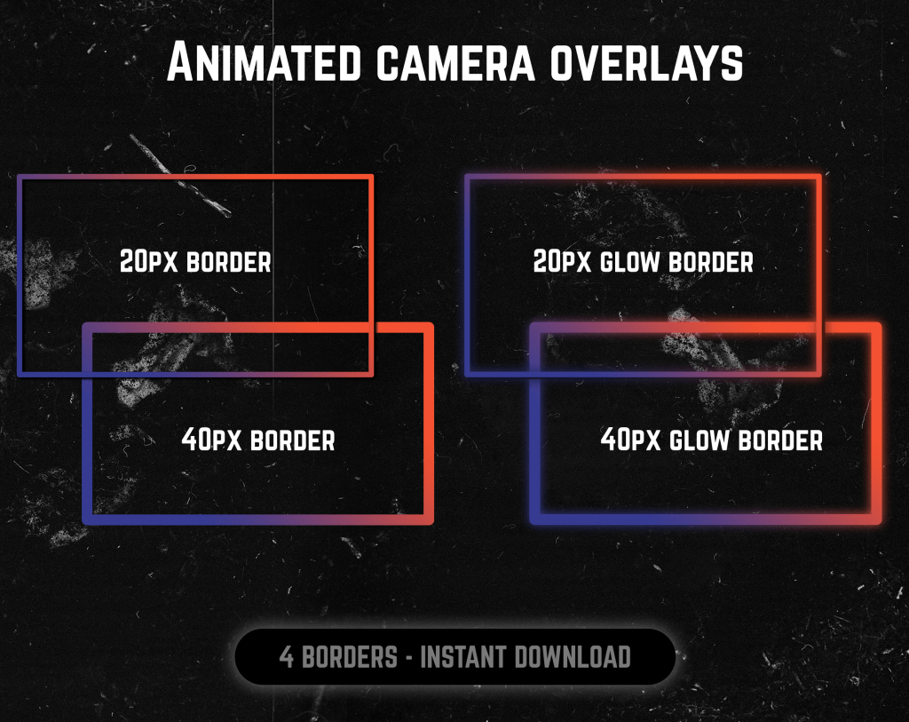 Purple and Orange webcam frame overlay for streaming on twitch