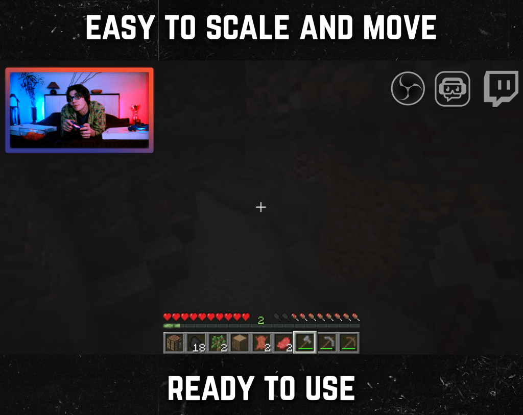 Purple and Orange webcam frame overlay for streaming on twitch