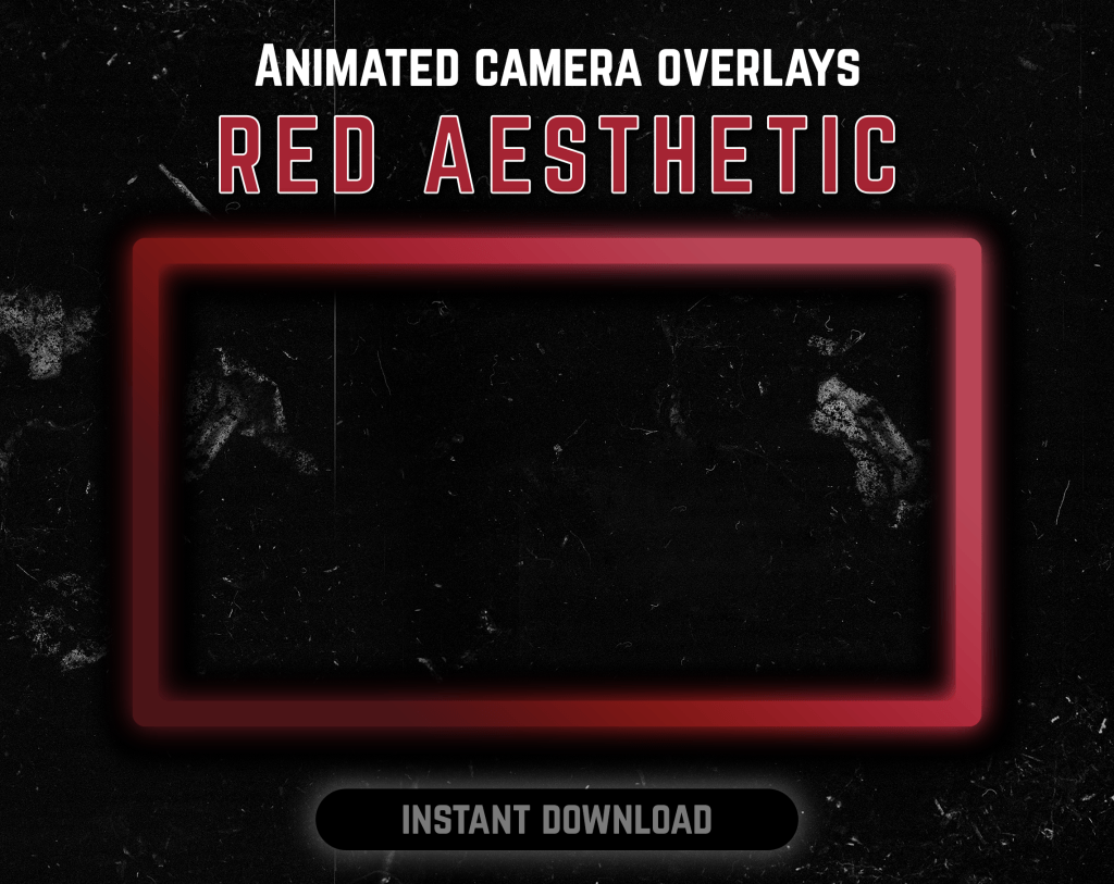 Red webcam frame overlay for streaming on twitch