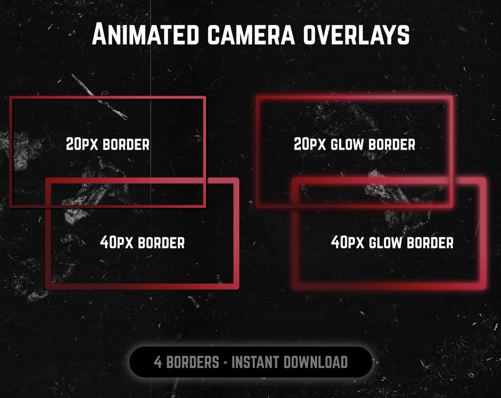 Red webcam frame overlay for streaming on twitch