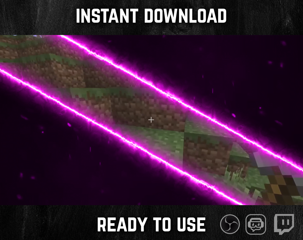 Purple Electric Neon Stinger Transition for streaming