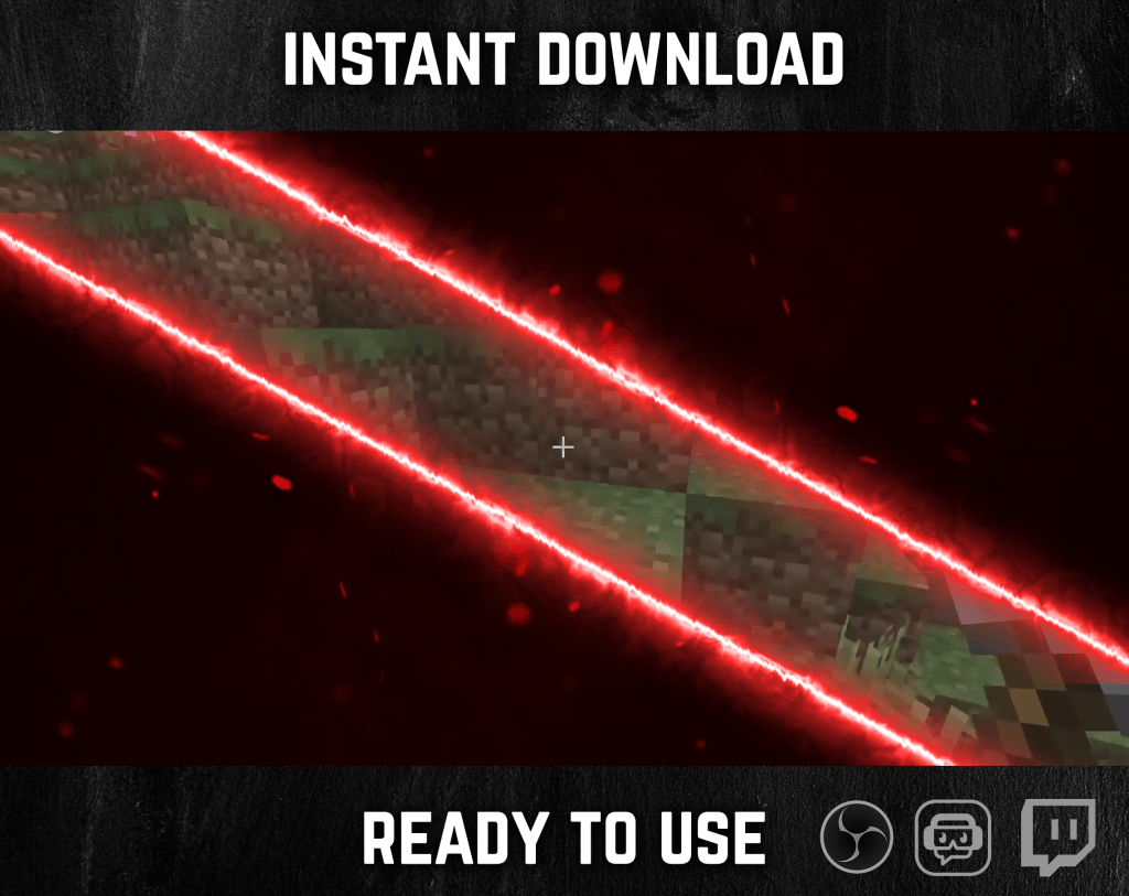 Red Electric Neon Stinger Transition for streaming