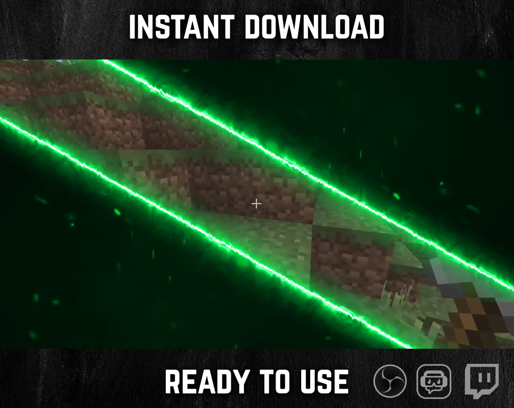 Green Electric Neon Stinger Transition for streaming