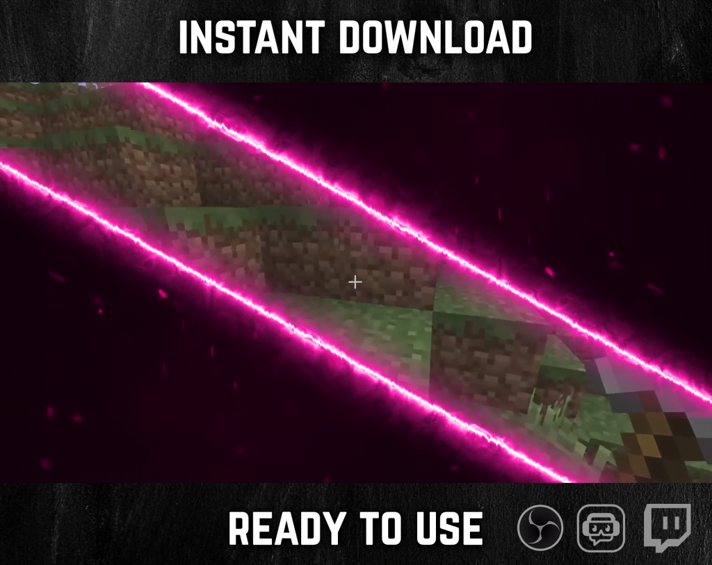 Pink Electric Neon Stinger Transition for streaming