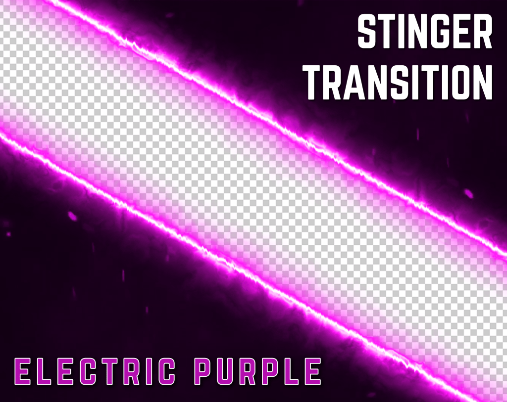 Purple Electric Neon Stinger Transition for streaming