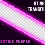 Purple Electric Neon Stinger Transition for streaming
