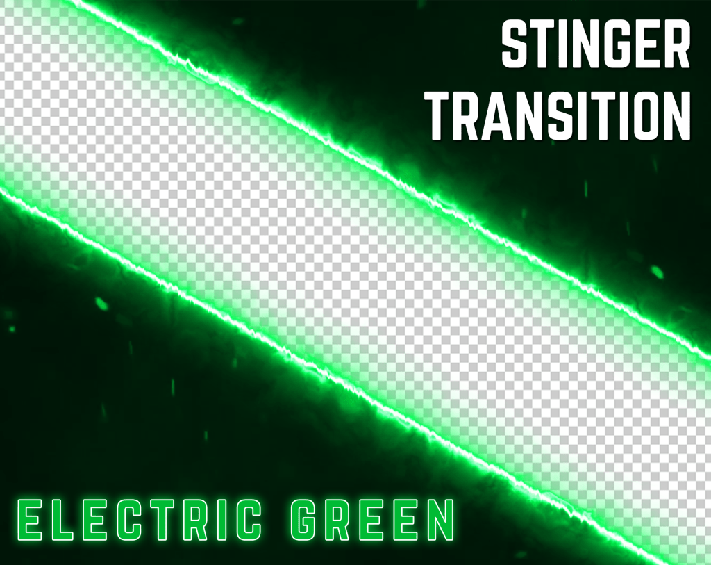 Green Electric Neon Stinger Transition for streaming