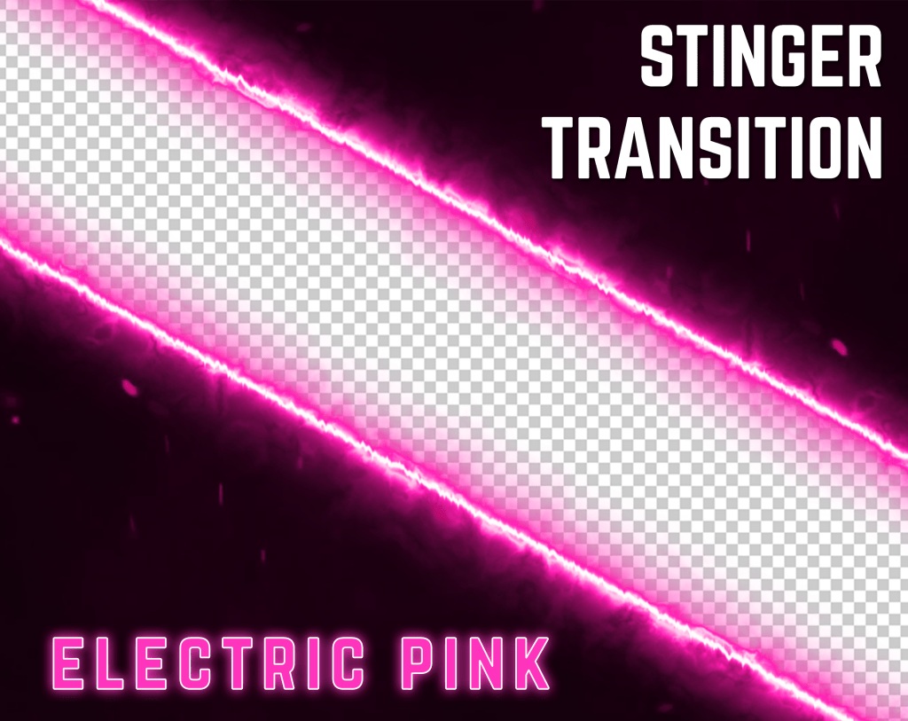 Pink Electric Neon Stinger Transition for streaming