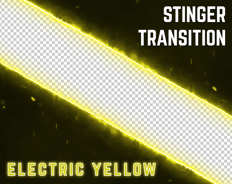 Yellow Electric Neon Stinger Transition for streaming
