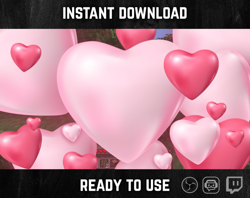Cute Hearts Stinger Transition for streaming on valentines day