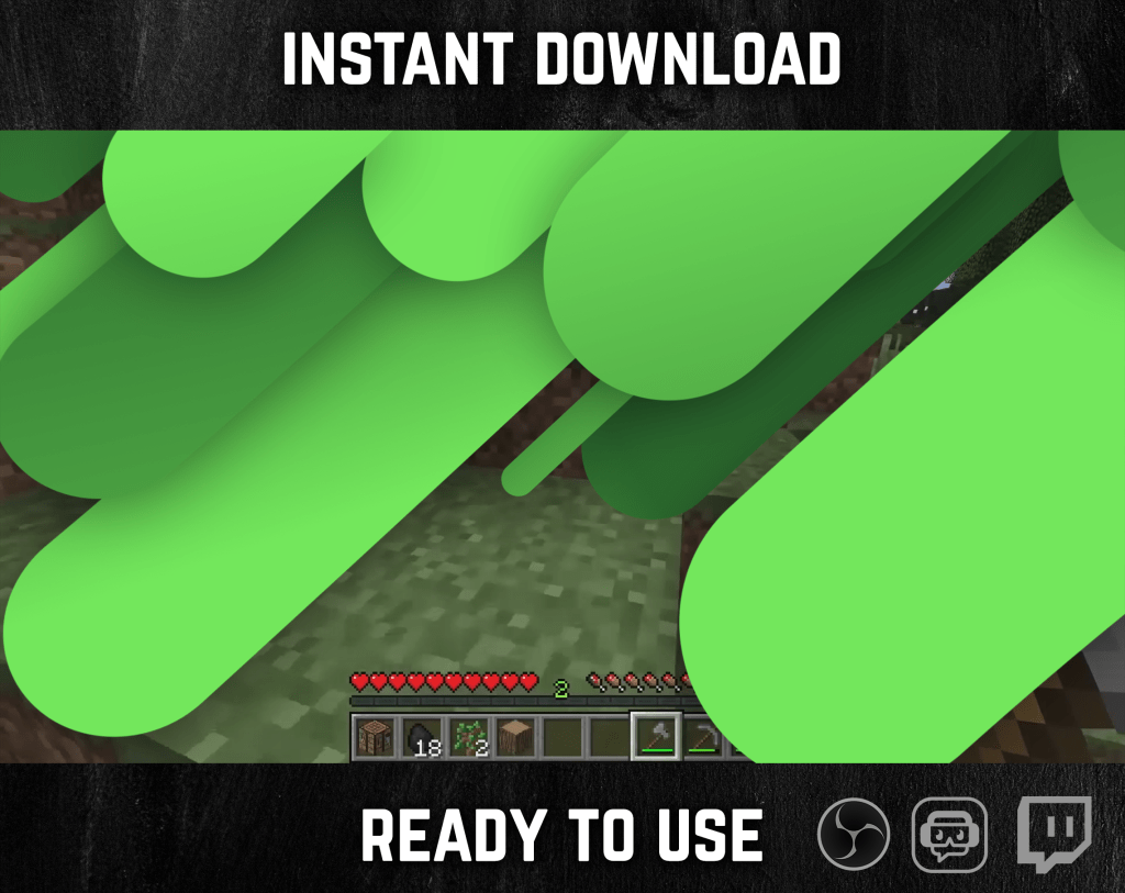 Green Stripes Stinger Transition for streaming