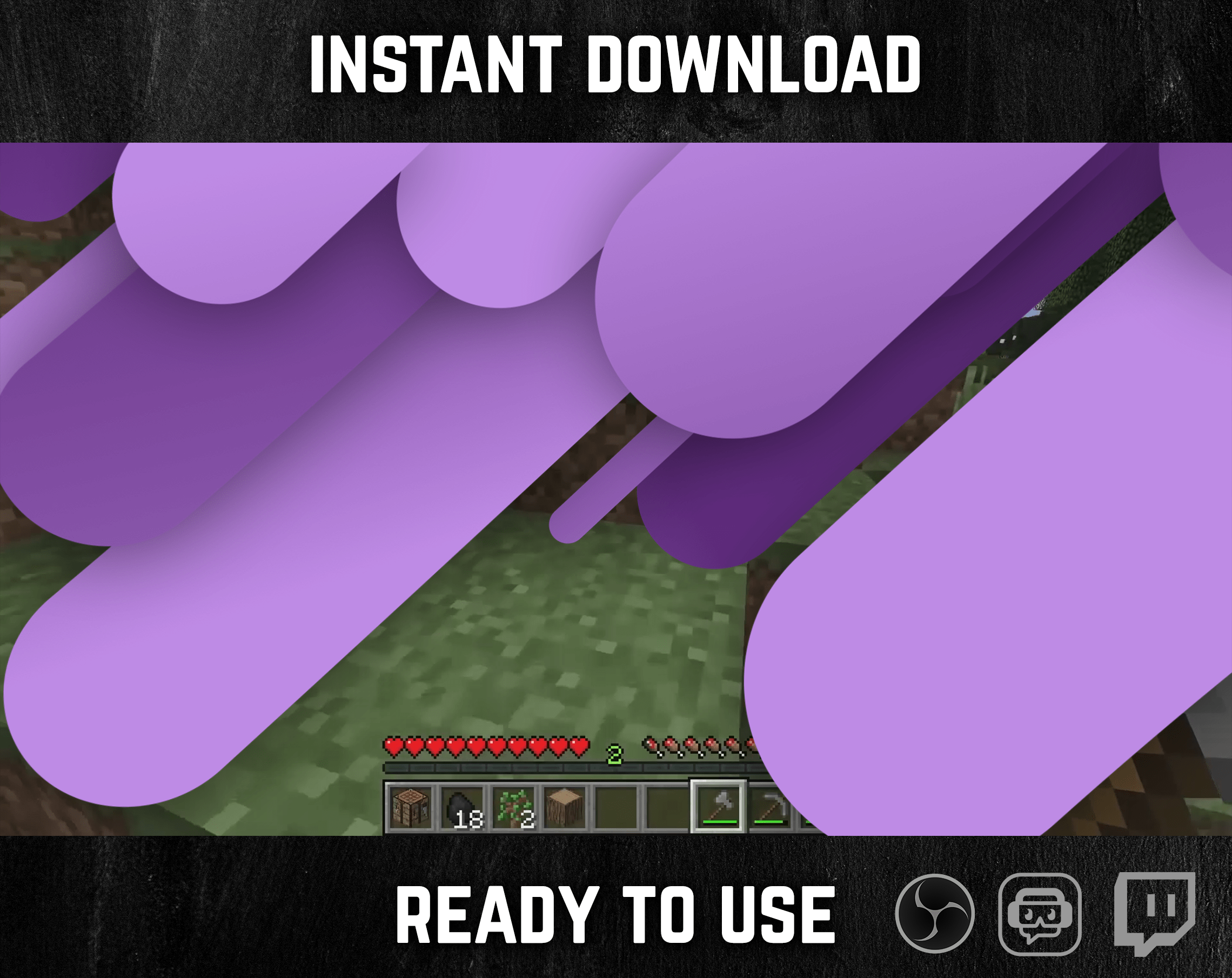 Purple Stripes Stinger Transition for streaming