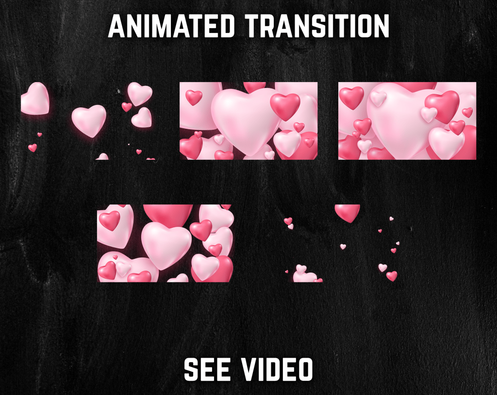 Cute Hearts Stinger Transition for streaming on valentines day