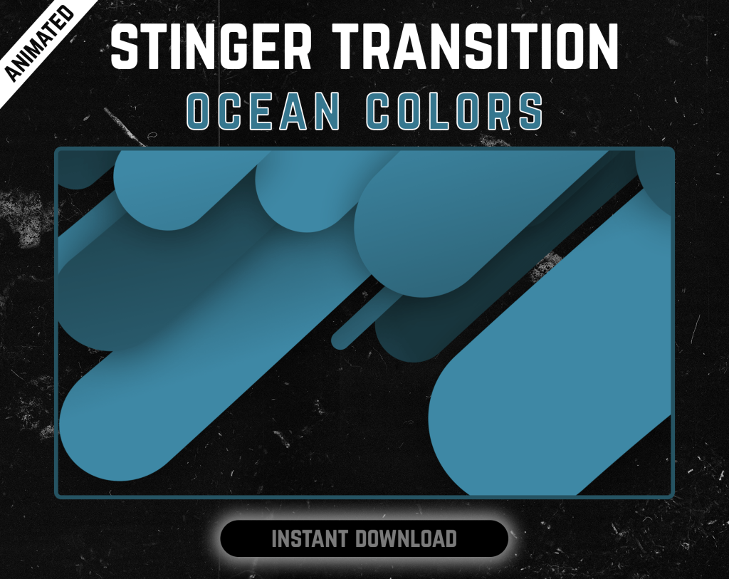 Ocean Blue Stripes Stinger Transition for streaming