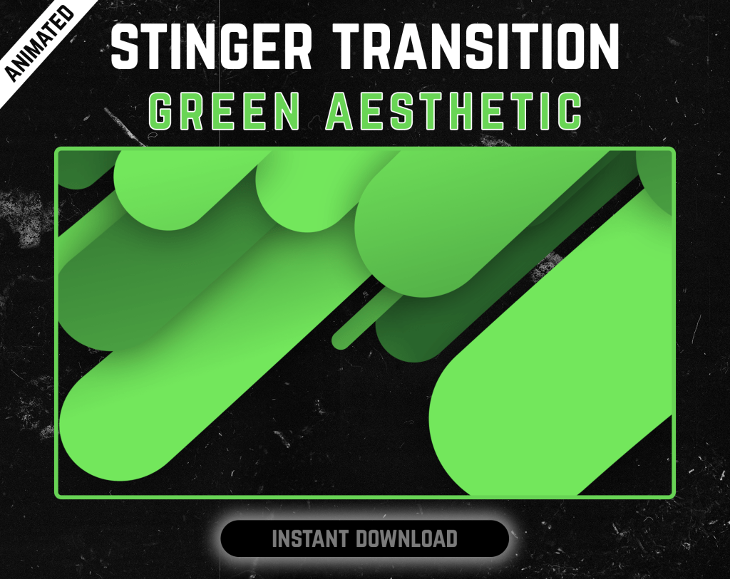 Green Stripes Stinger Transition for streaming