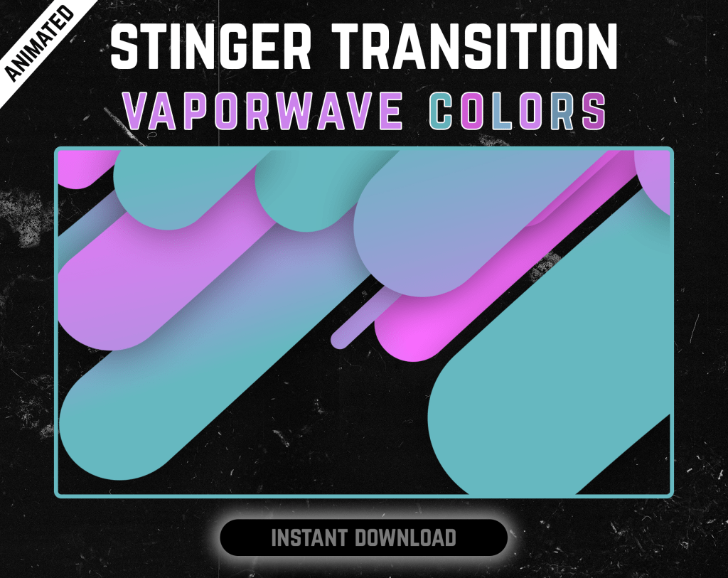 Vaporwave Stripes Stinger Transition for streaming