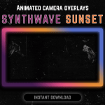 Synthwave webcam frame overlay for streaming on twitch
