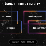 Synthwave webcam frame overlay for streaming on twitch