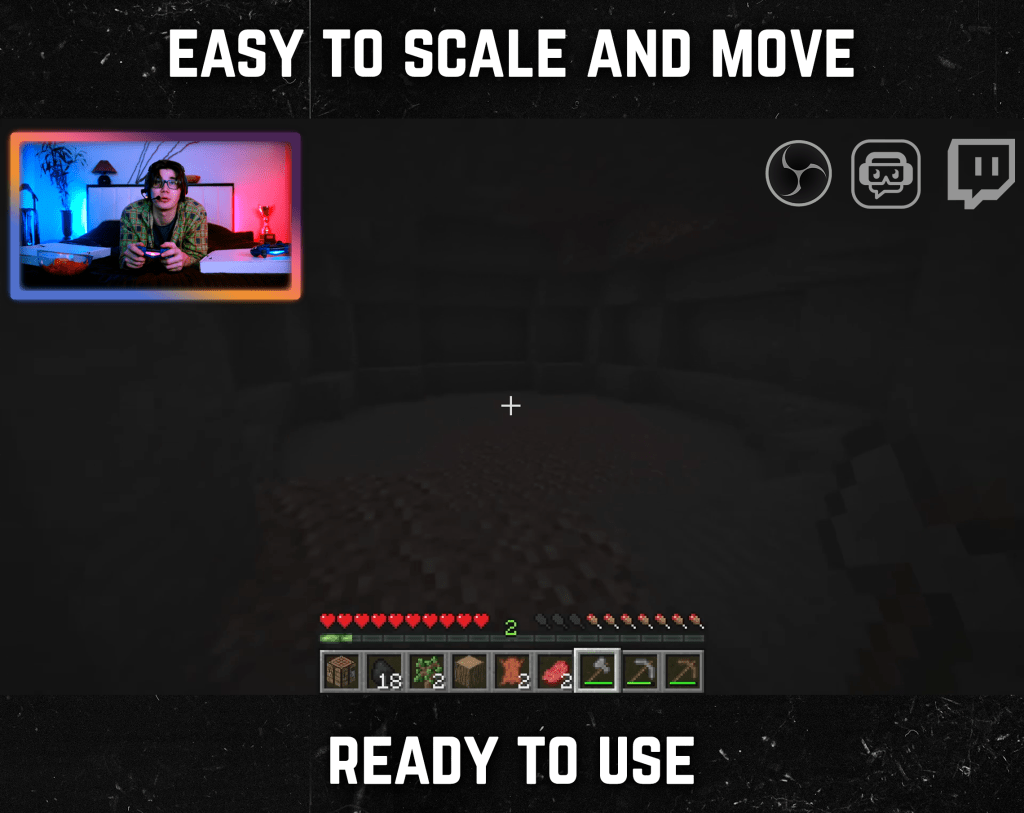Synthwave webcam frame overlay for streaming on twitch