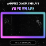 Vaporwave webcam frame overlay for streaming on twitch