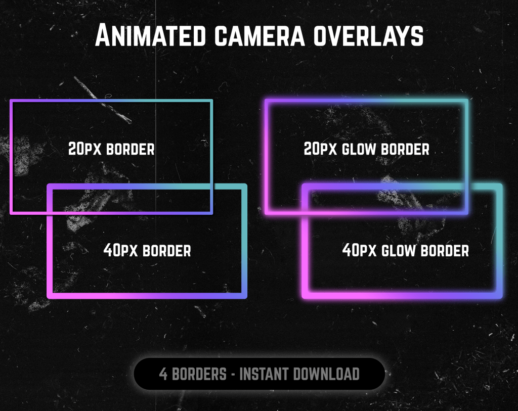 Vaporwave webcam frame overlay for streaming on twitch