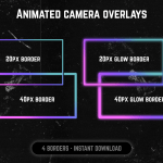 Vaporwave webcam frame overlay for streaming on twitch