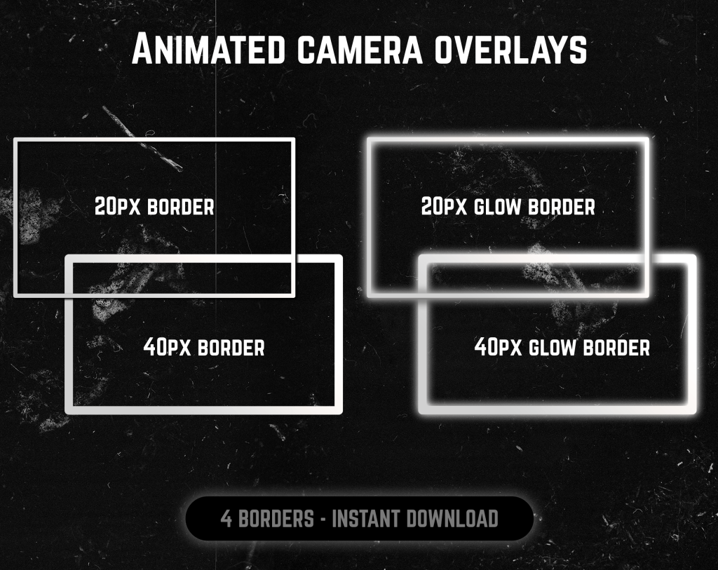 White webcam frame overlay for streaming on twitch
