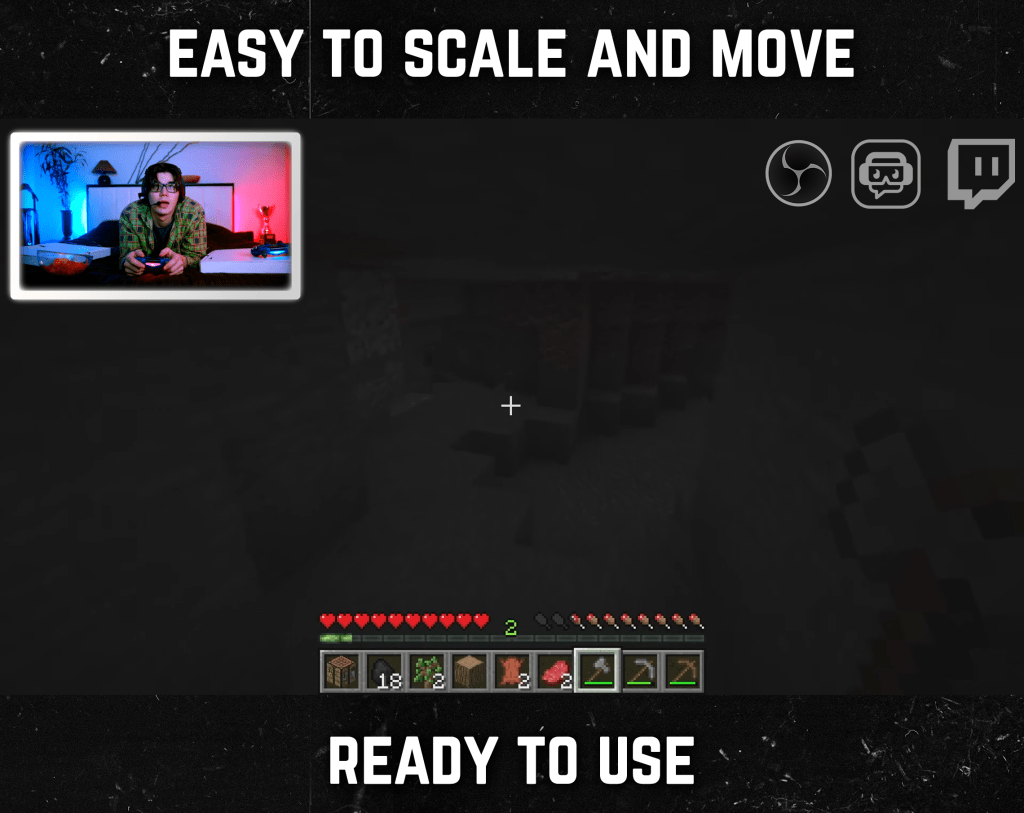 White webcam frame overlay for streaming on twitch