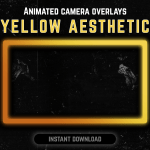 Yellow webcam frame overlay for streaming on twitch
