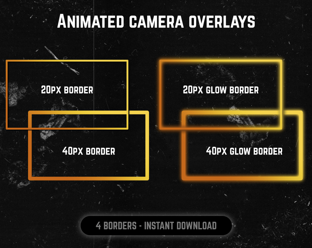 Yellow webcam frame overlay for streaming on twitch