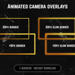 Yellow webcam frame overlay for streaming on twitch