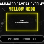 Yellow Neon webcam frame overlay for streaming on twitch