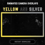 Yellow and Silver webcam frame overlay for streaming on twitch