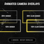Yellow and Silver webcam frame overlay for streaming on twitch