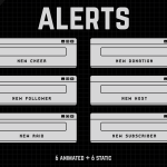 Bright Twitch Stream Alerts in retro computer style