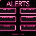 Twitch Stream Alerts with pink neon color