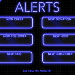 Twitch Stream Alerts with blue neon color