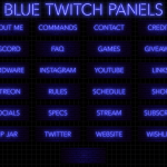 Twitch Panels in blue neon color