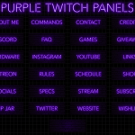 Twitch Panels in purple neon color